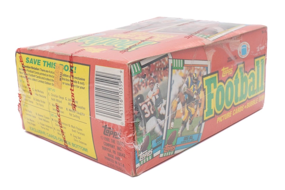 1990 Topps Football Wax Box - Look for Sanders, Aikman, Montana, Rice, Seau, &amp; More