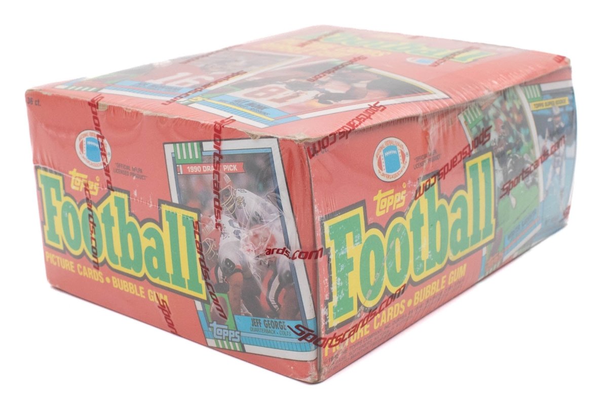 1990 Topps Football Wax Box - Look for Sanders, Aikman, Montana, Rice, Seau, &amp; More