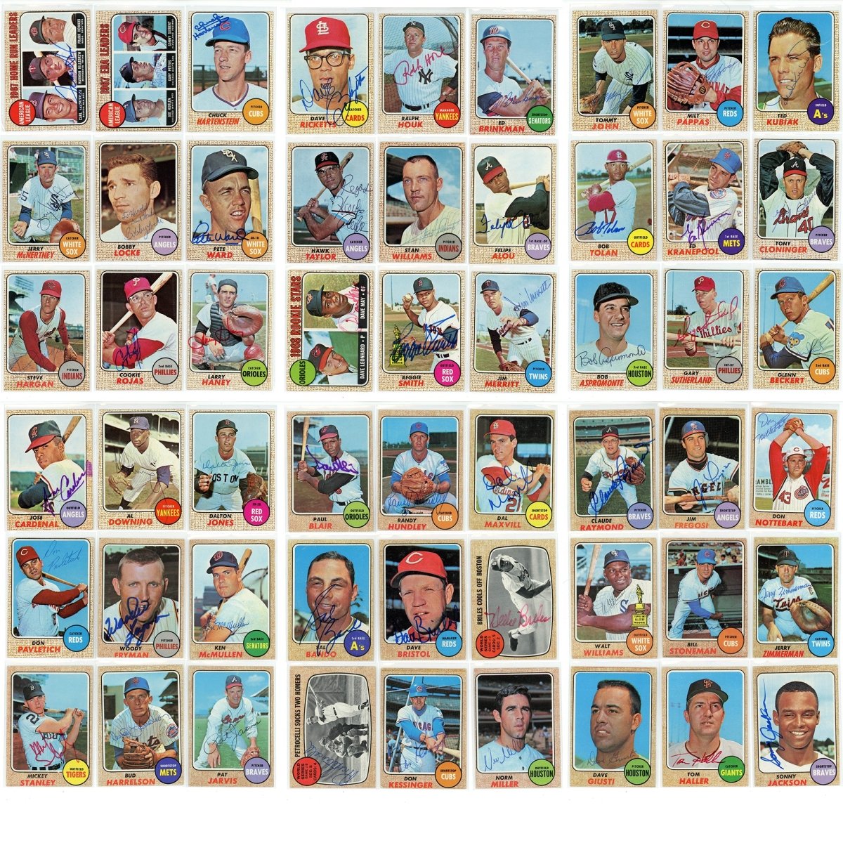 1968 Topps Signed Auto Starter Set/Lot (162/598)