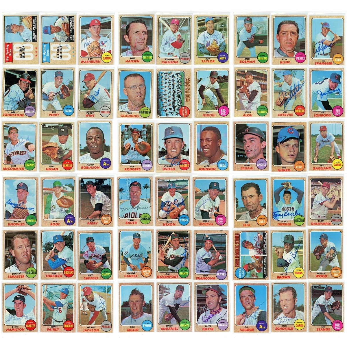 1968 Topps Signed Auto Starter Set/Lot (162/598)