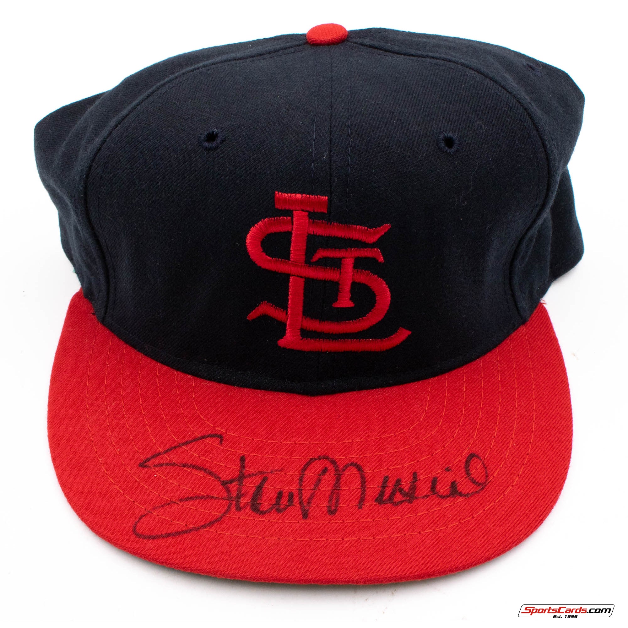 Stan Musial Signed Auto St. Louis Cardinals Roman Fitted Hat BAS