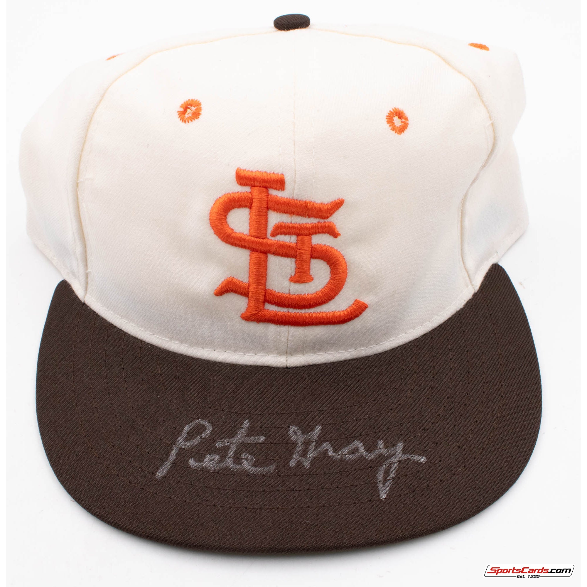 Pete Gray Signed Auto St. Louis Browns Roman Fitted Hat BAS