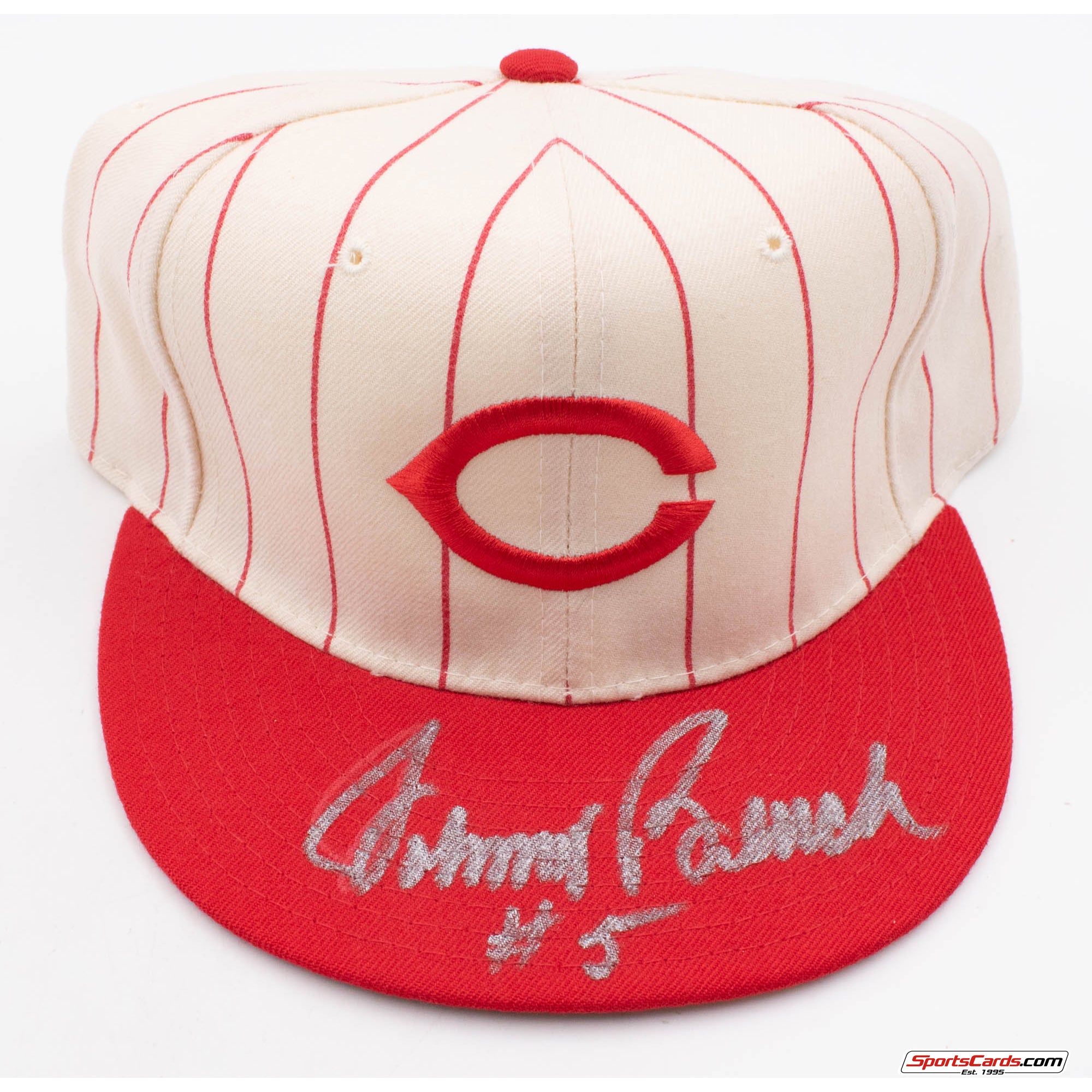 Johnny Bench "#5" Signed Auto Cincinnati Reds Fitted Hat BAS