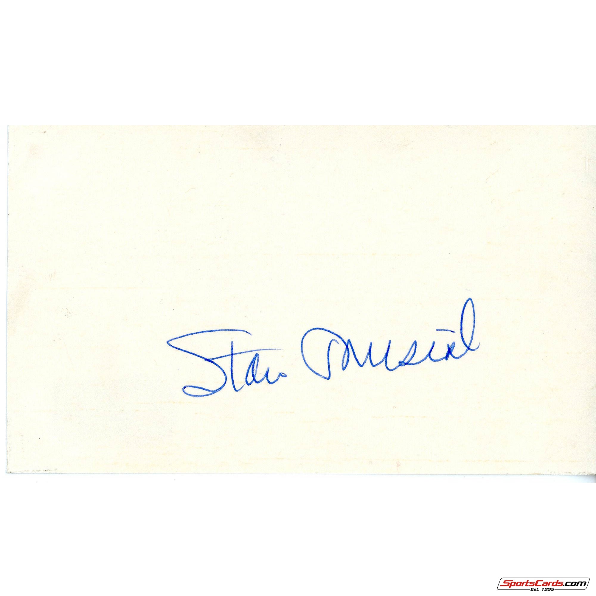 Stan Musial St. Louis Cardinals Signed Auto 3x5 Card Beckett BAS