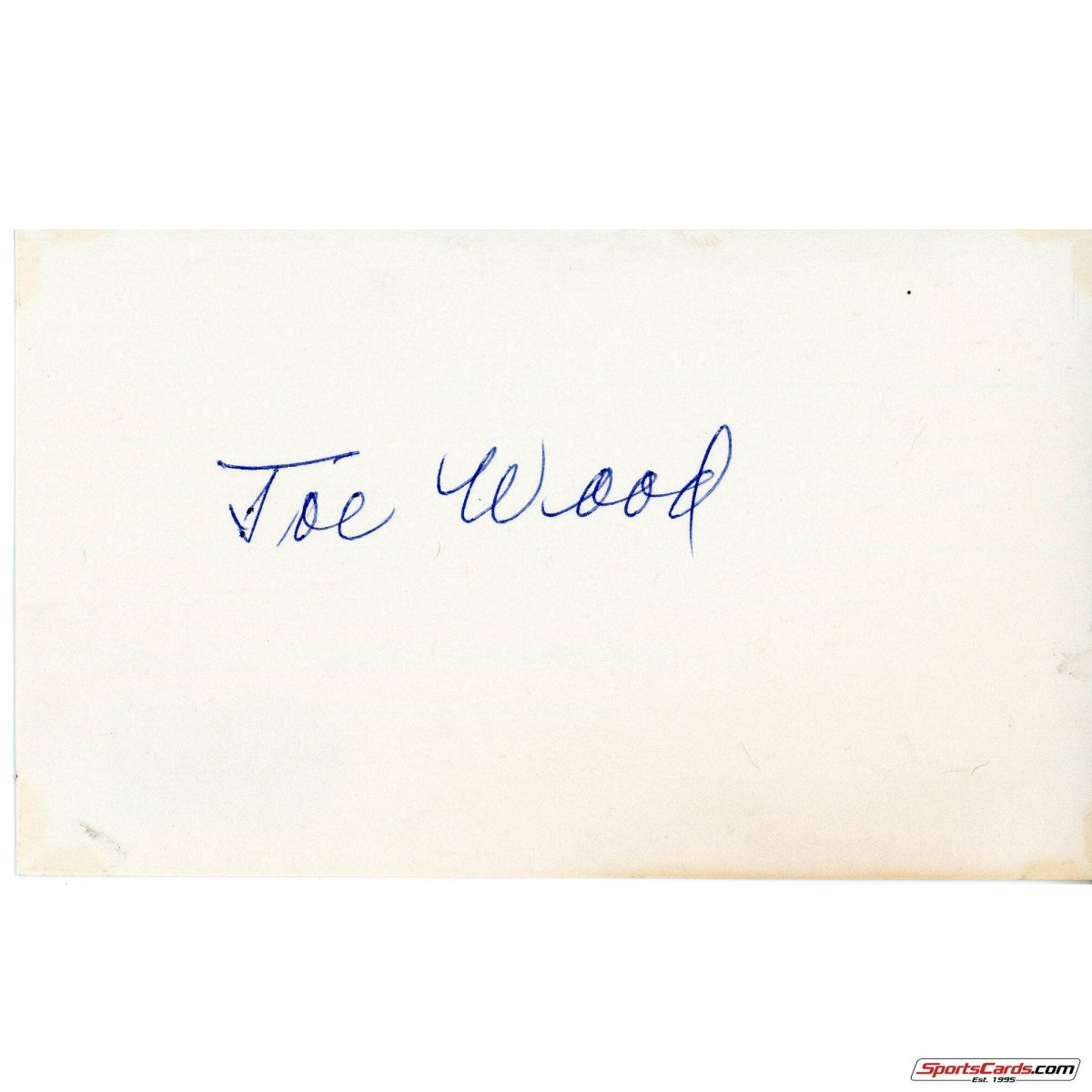 Smokey Joe Wood Boston Red Sox Signed Auto 3x5 Card Beckett BAS