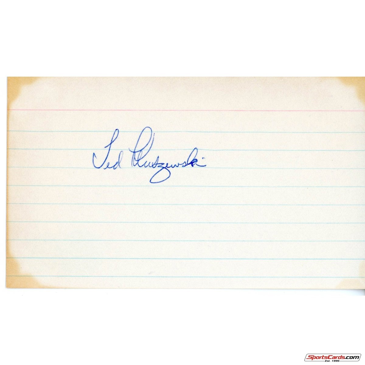 Ted Kluszewski Cincinnati Reds Signed Auto 3x5 Card Beckett BAS