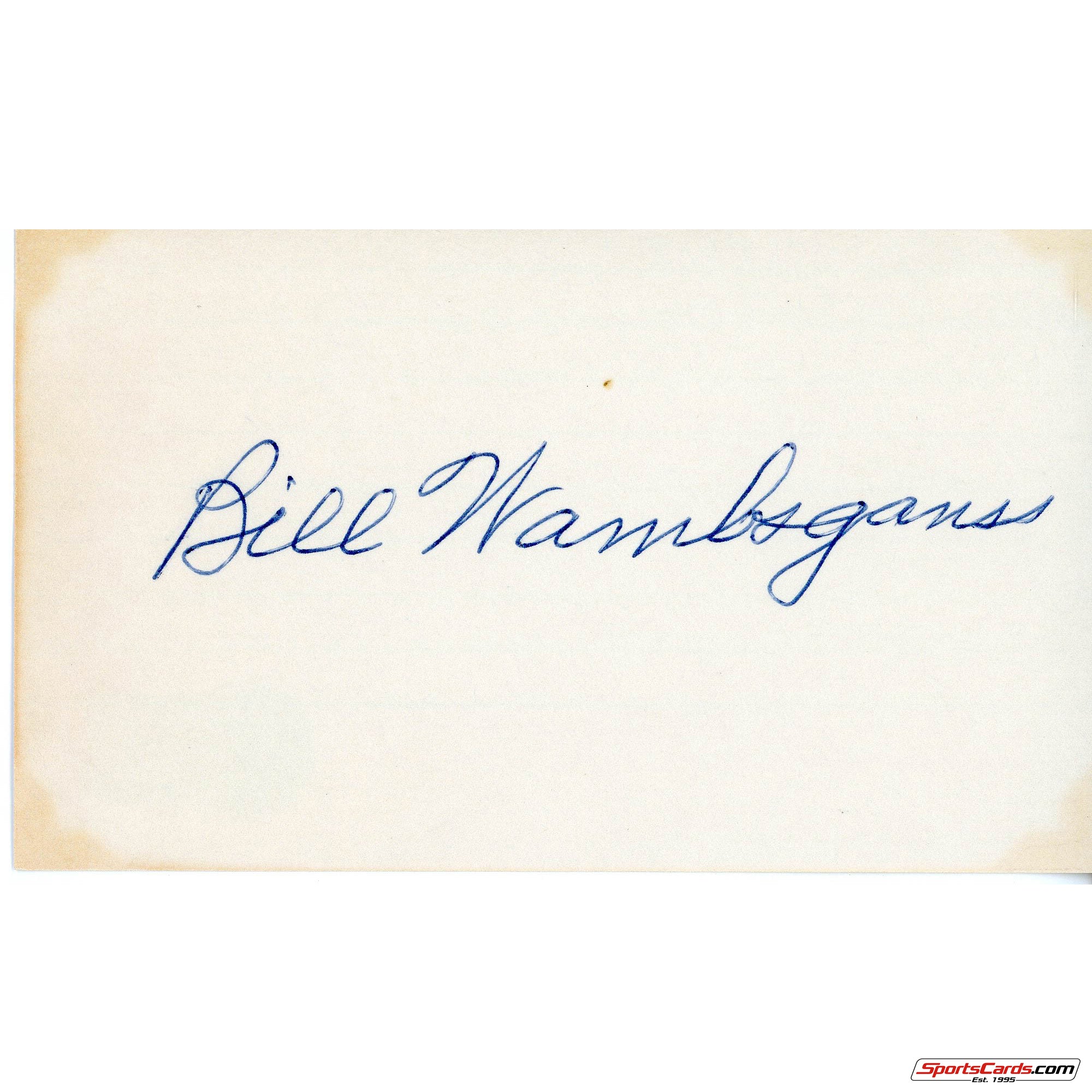 Bill Wambsganss World Series Triple Play Signed Auto 3x5 Card Beckett BAS