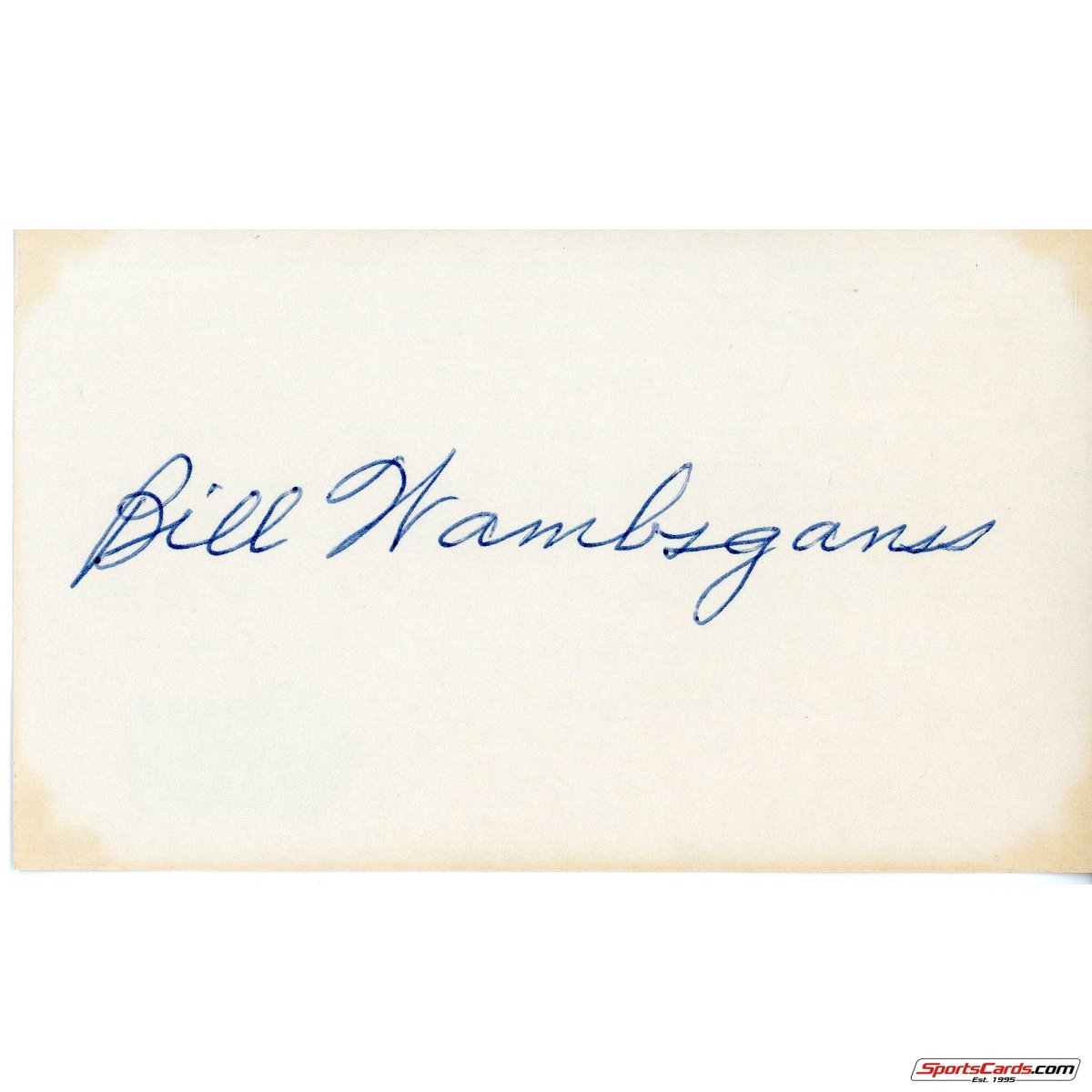 Bill Wambsganss World Series Triple Play Signed Auto 3x5 Card Beckett BAS