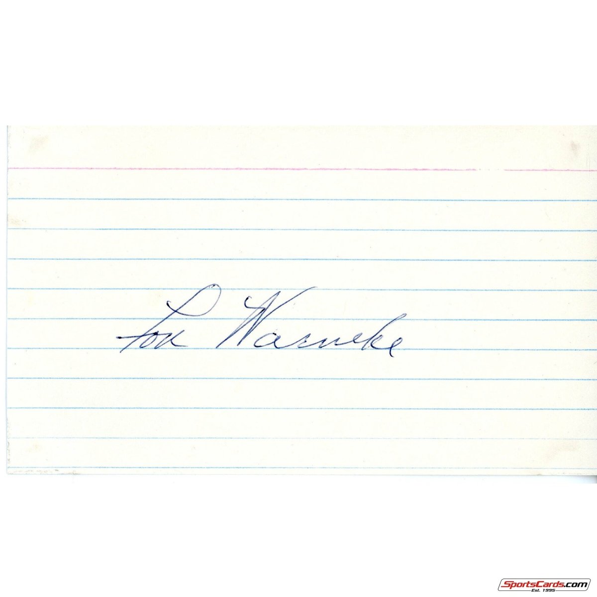 Lon Warneke Cubs Cardinals No-Hitter Signed Auto 3x5 Card Beckett BAS