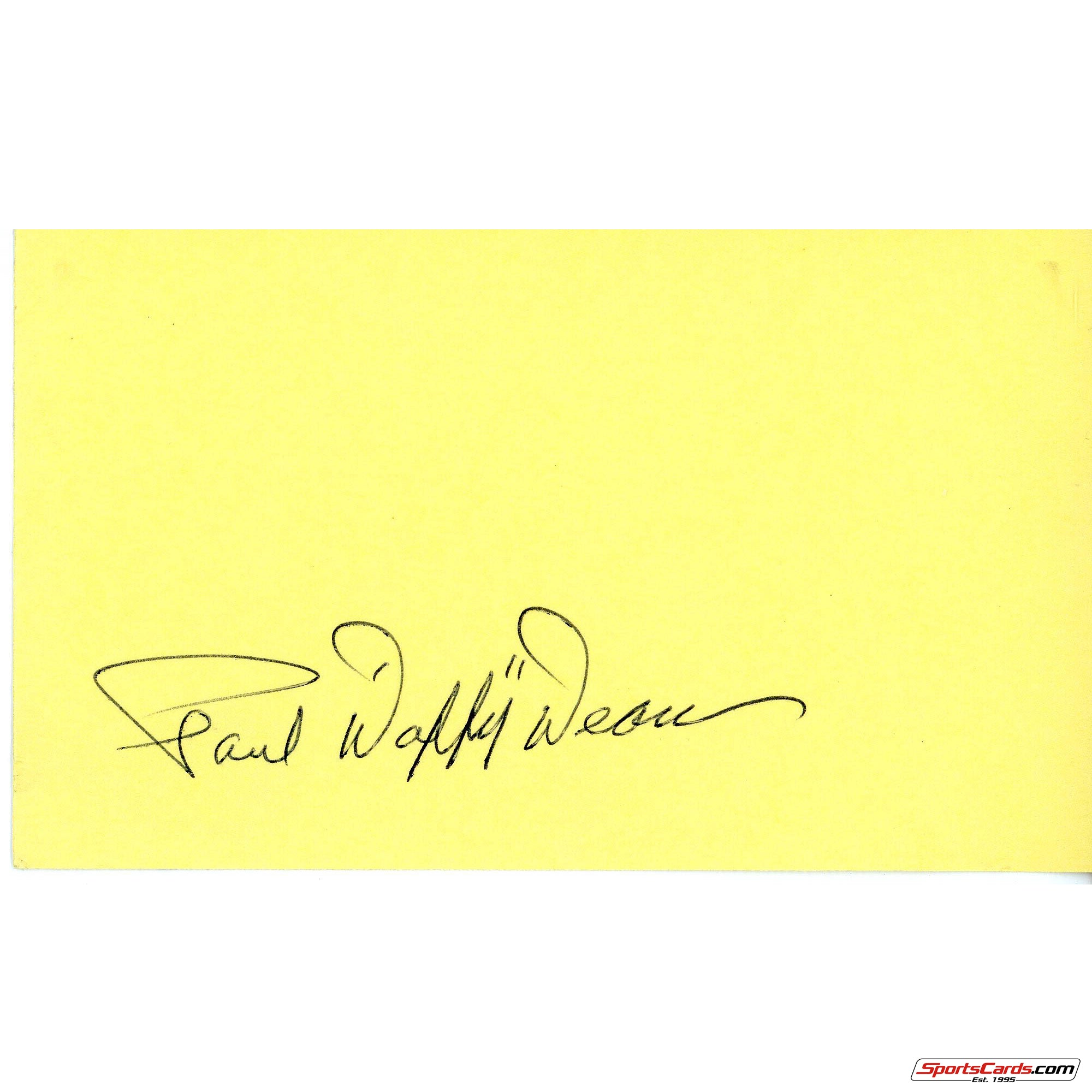 Paul Daffy Dean Cardinals Giants No-Hitter Signed Auto 3x5 Card Beckett BAS