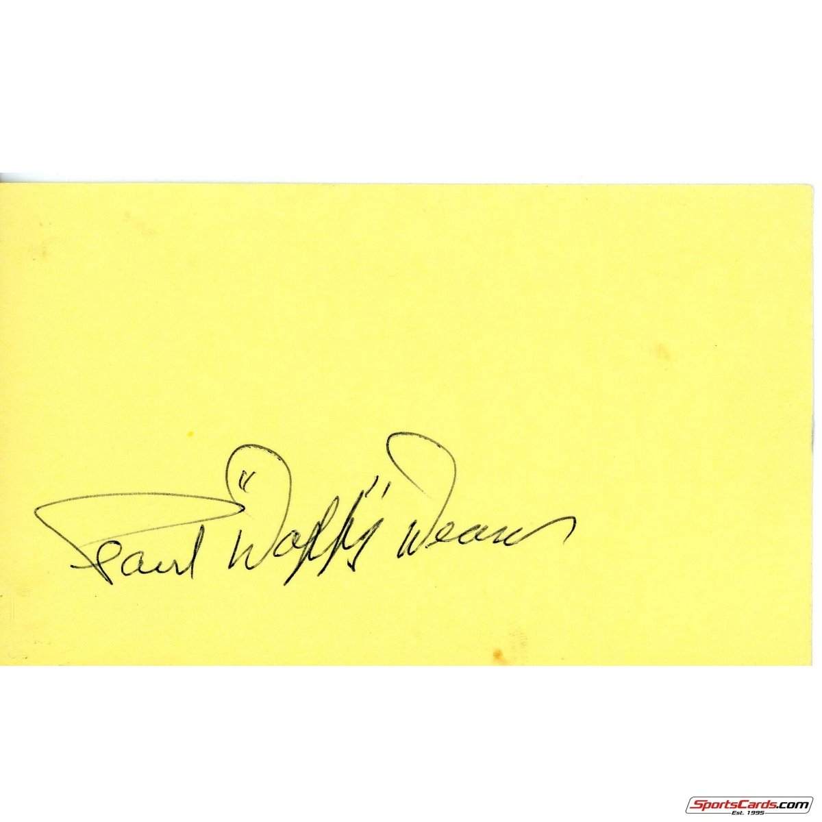 Paul Daffy Dean Cardinals Giants No-Hitter Signed Auto 3x5 Card Beckett BAS