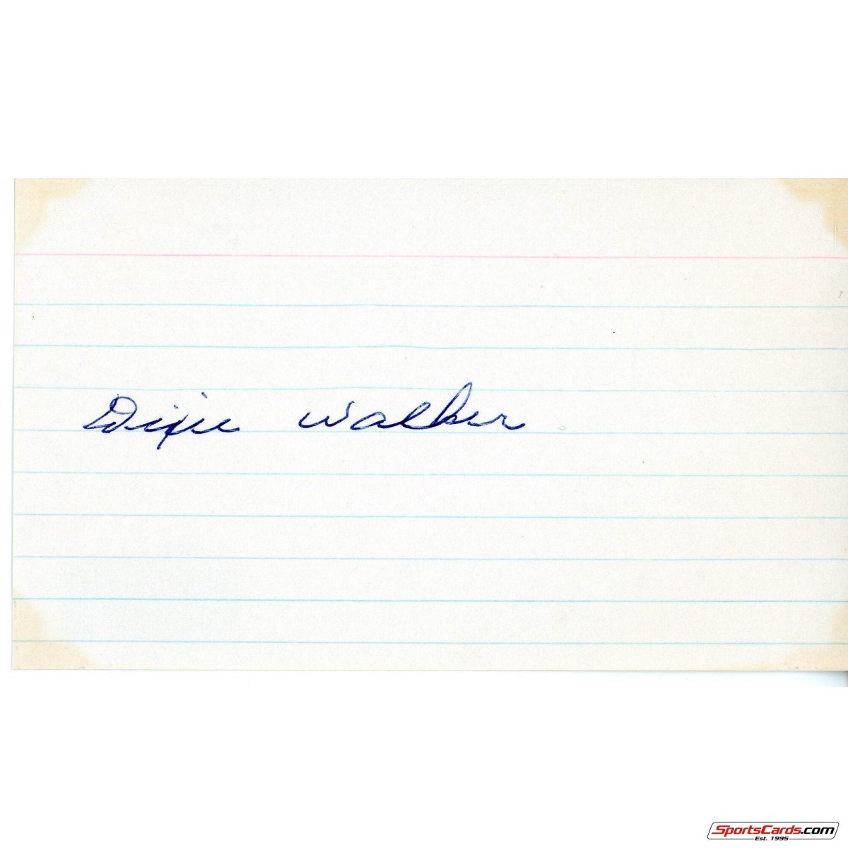 Dixie Walker Yankees Dodgers 1931 Debut Signed Auto 3x5 Card Beckett BAS