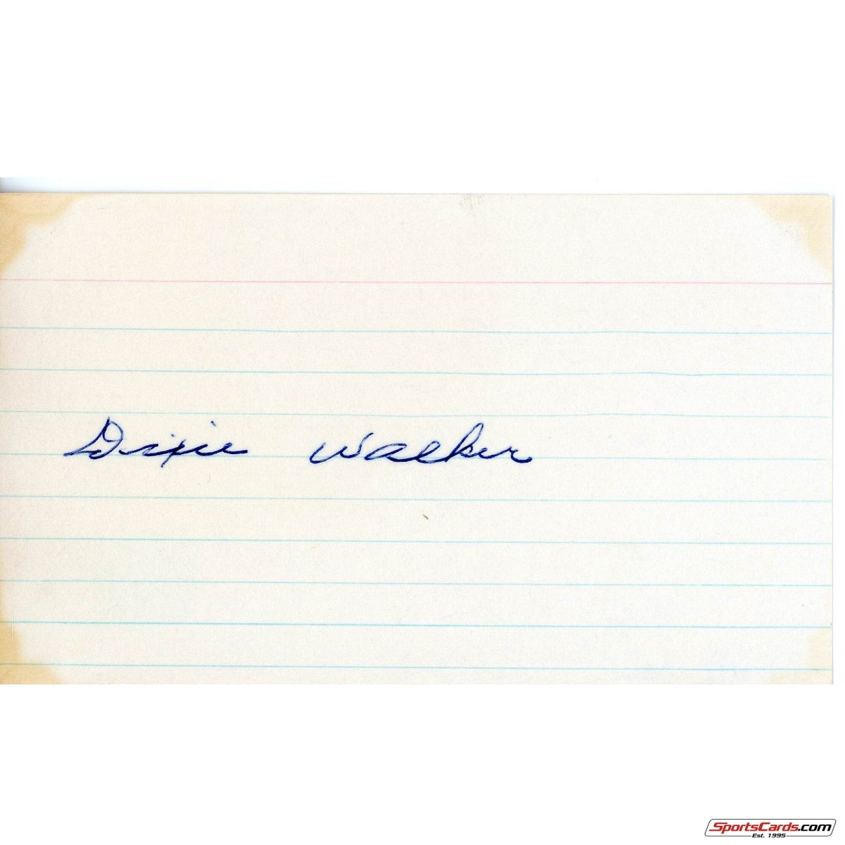 Dixie Walker Yankees Dodgers 1931 Debut Signed Auto 3x5 Card Beckett BAS