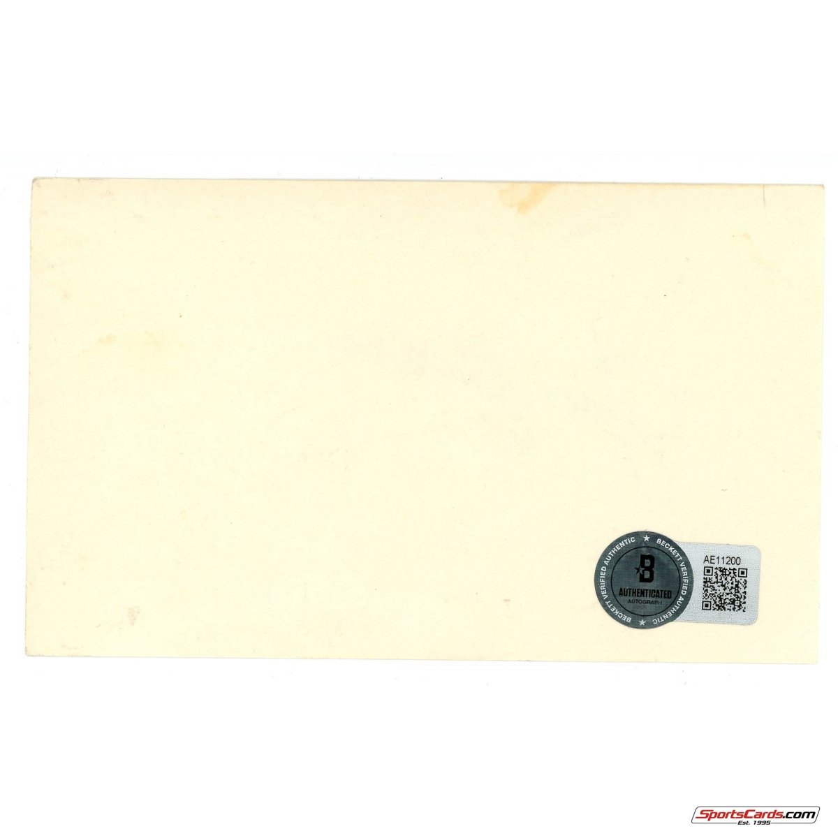 Joe Gordon Signed Auto 3x5 Index Card New York Yankees - Beckett BAS LOA