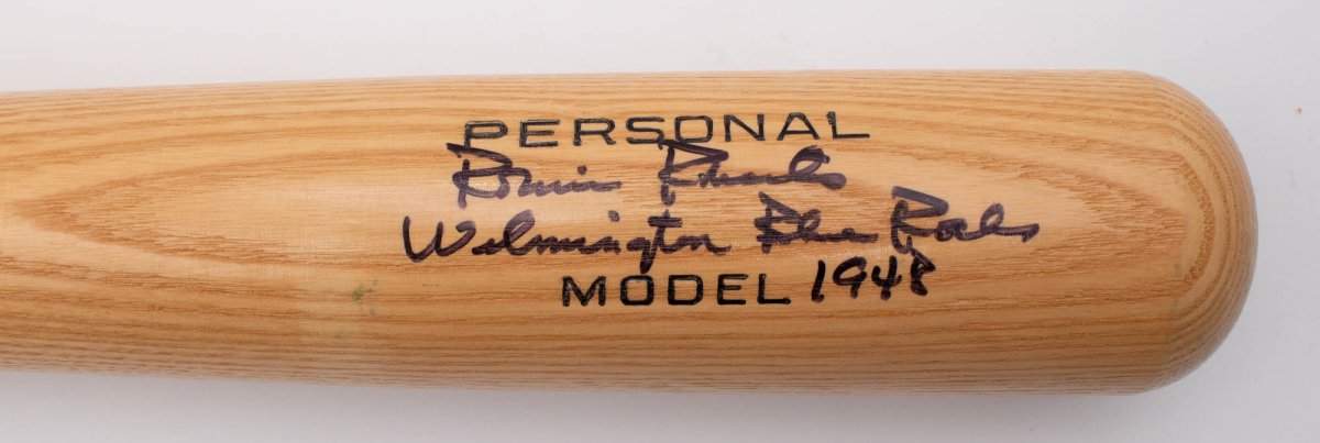 Robin Roberts &quot;1948 Wilmington Blue Rocks&quot;  Signed Auto Bat Phillies HOF - Beckett BAS