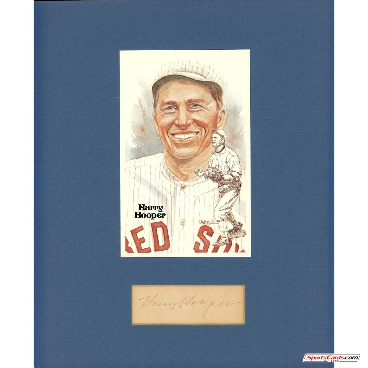 Harry Hooper HOF Signed Auto Perez Steele Matted Signature Display BAS