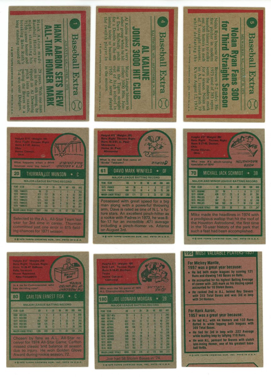 1975 TOPPS BASEBALL COMPLETE SET BREAK - 15 CARDS PER BOX! INCLUDES 1 OR MORE HOFER!