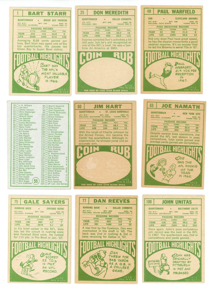 1968 TOPPS FOOTBALL COMPLETE SET BREAK - 6 CARDS PER BOX! 1 HOFER IN EVERY BOX!