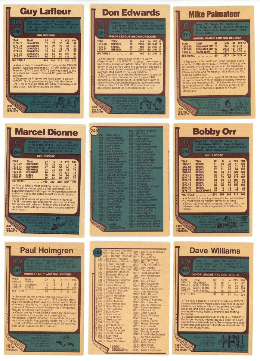 1977-78 O-PEE-CHEE HOCKEY COMPLETE SET BREAK - 18 CARDS PER BOX! 2 HOFERS PER BOX!