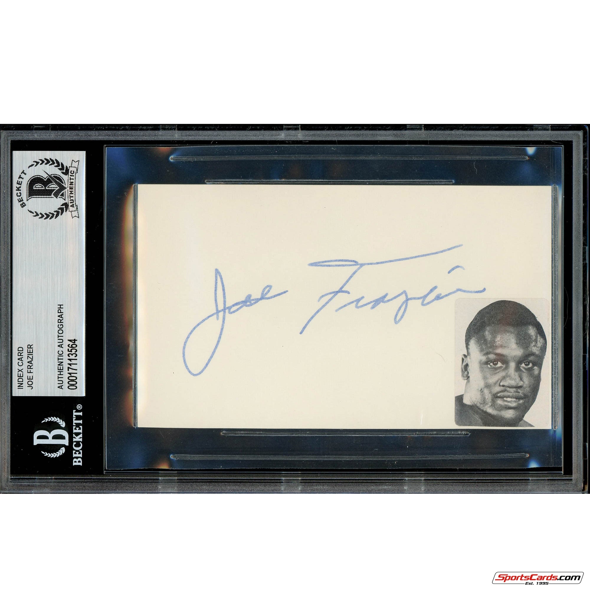 Joe Frazier Boxing Champion Signed Auto 3x5 Card Beckett BAS