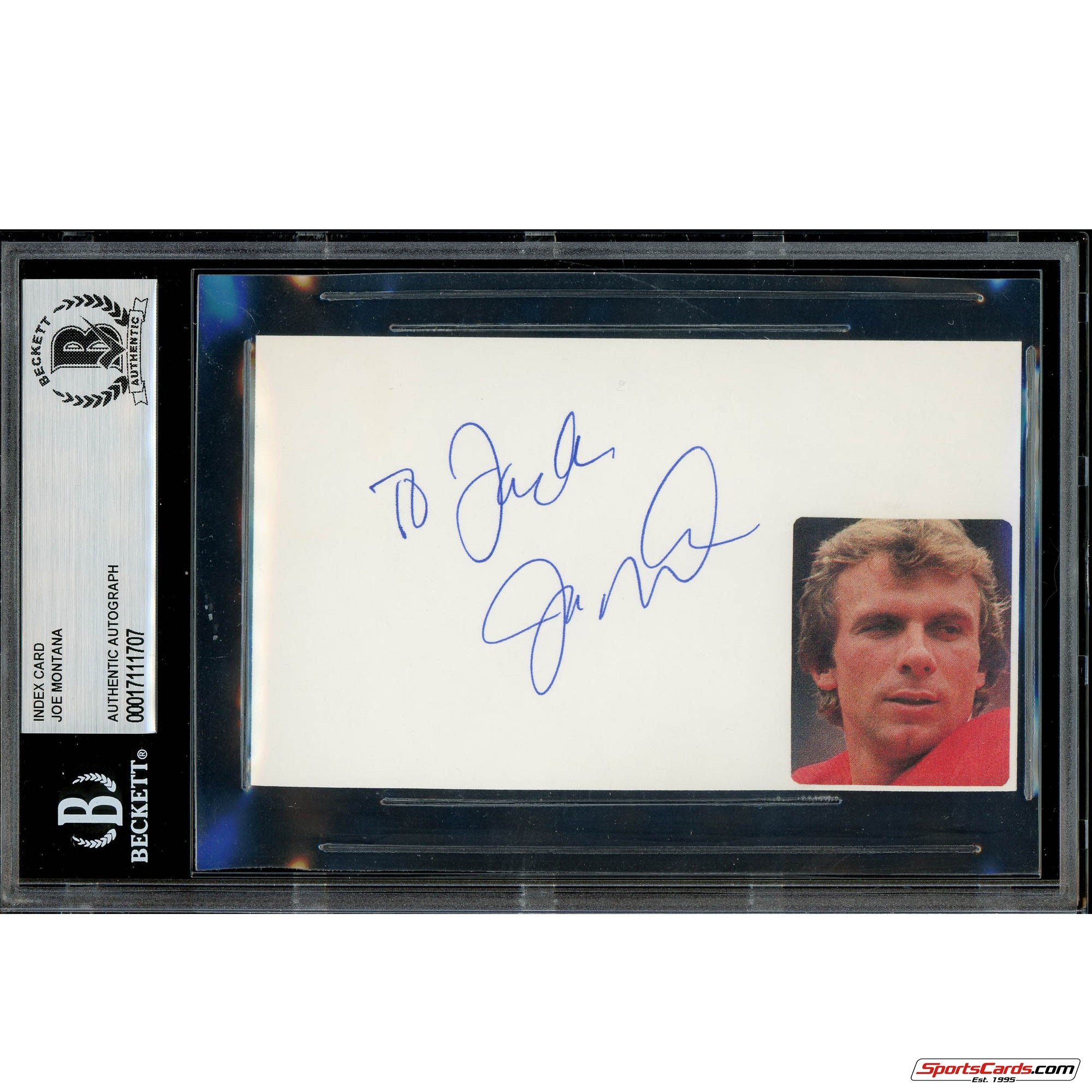 Joe Montana San Francisco 49ers Signed Auto 3x5 Card Beckett BAS