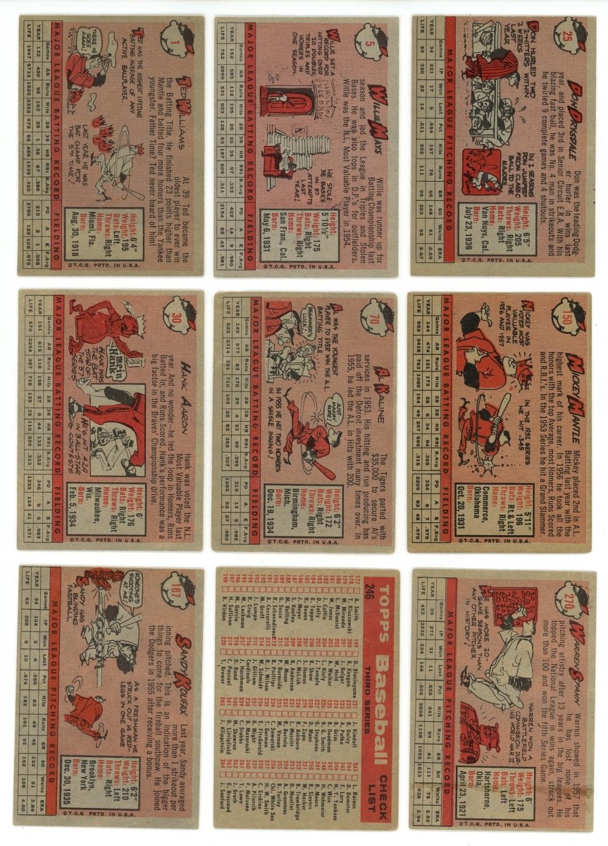 1958 TOPPS BASEBALL COMPLETE SET BREAK - 7 CARDS PER BOX!