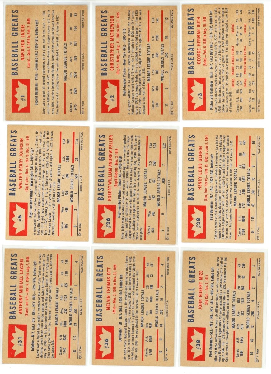 1960 FLEER BASEBALL GREATS COMPLETE SET BREAK - 3 CARDS PER BOX! 2-3 HOF IN EVERY BOX!