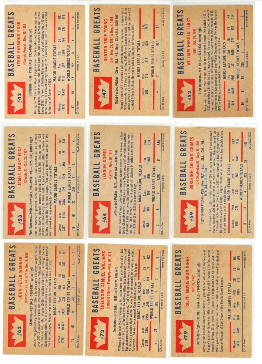 1960 FLEER BASEBALL GREATS COMPLETE SET BREAK - 3 CARDS PER BOX! 2-3 HOF IN EVERY BOX!