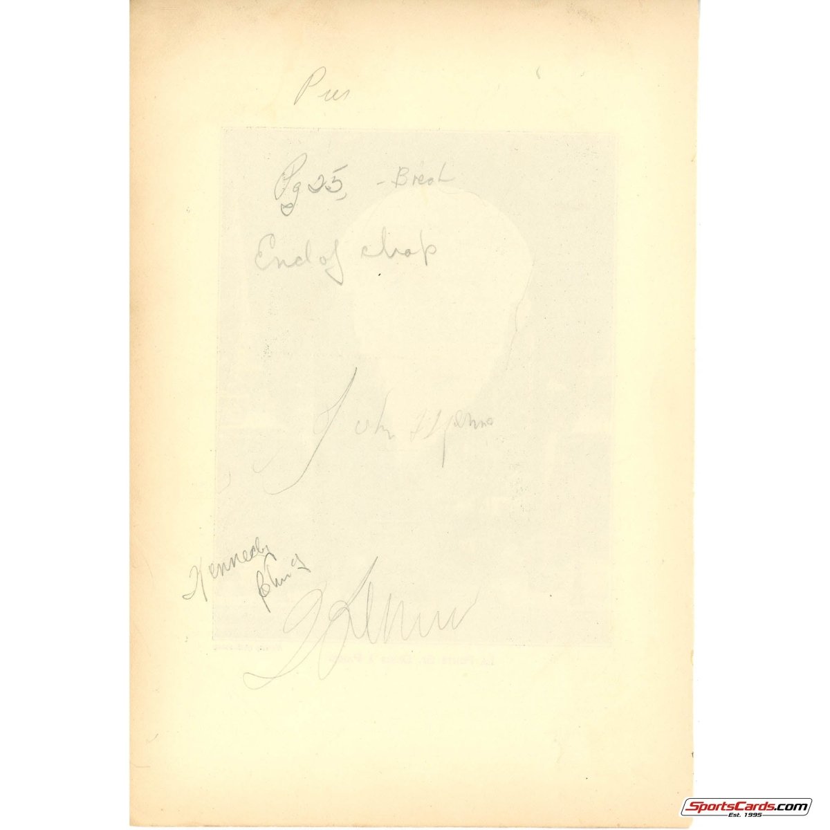 John F. Kennedy 1931 Triple Signed Personally Owned Book Page W/ Sketch BAS Beckett