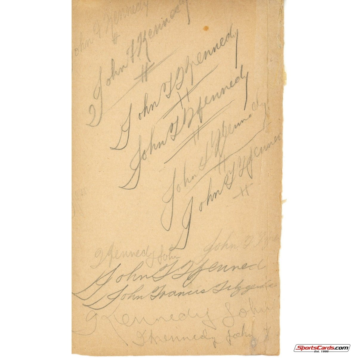 John F. Kennedy 1931 Personally Owned Book Page Signed 13 Times!  BAS Beckett