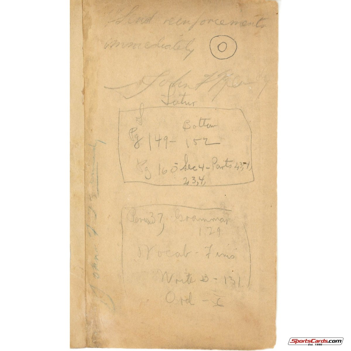 John F. Kennedy 1931 Personally Owned Book Page Signed 13 Times!  BAS Beckett