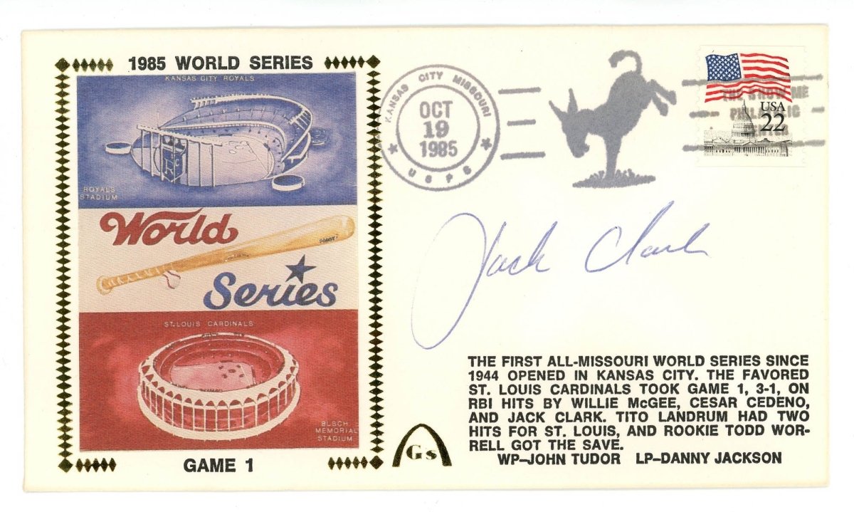 Jack Clark Signed Auto Gateway Cover FDC Beckett BAS