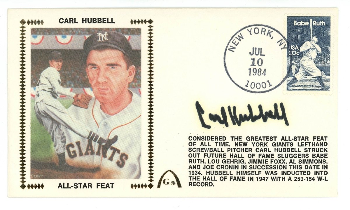Carl Hubbell Signed Auto Gateway Cover FDC Beckett BAS