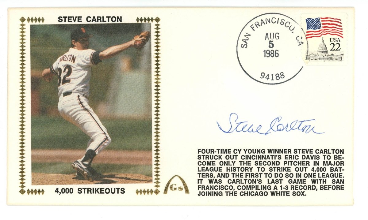 Steve Carlton Signed Auto Gateway Cover FDC Beckett BAS
