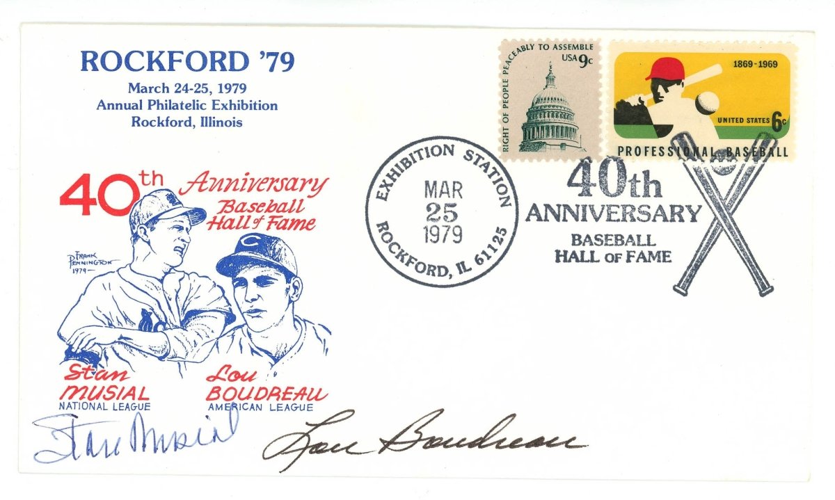 Stan Musial & Lou Boudreau Signed Auto FDC Beckett BAS