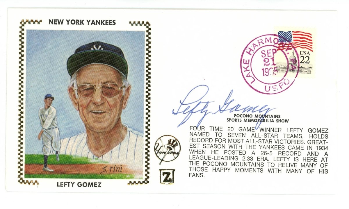 Lefty Gomez Signed Auto FDC Beckett BAS