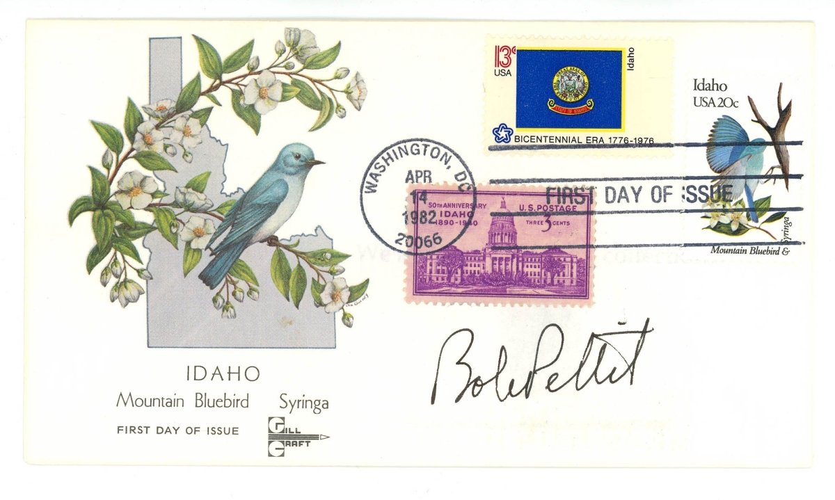 Bob Pettit NBA HOFer Signed Auto FDC Beckett BAS