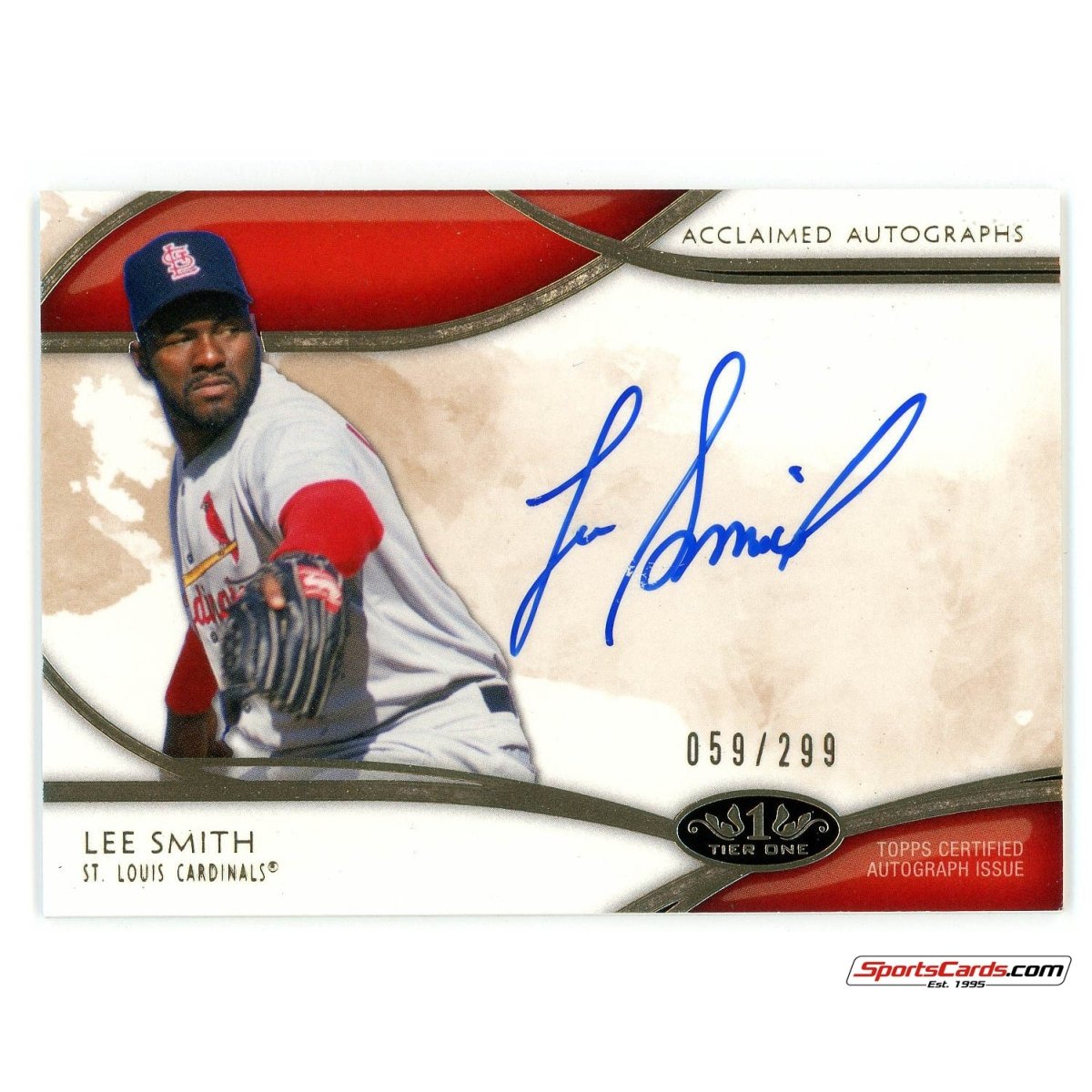 2014 Topps Tier One Acclaimed Autographs Lee Smith Auto /299