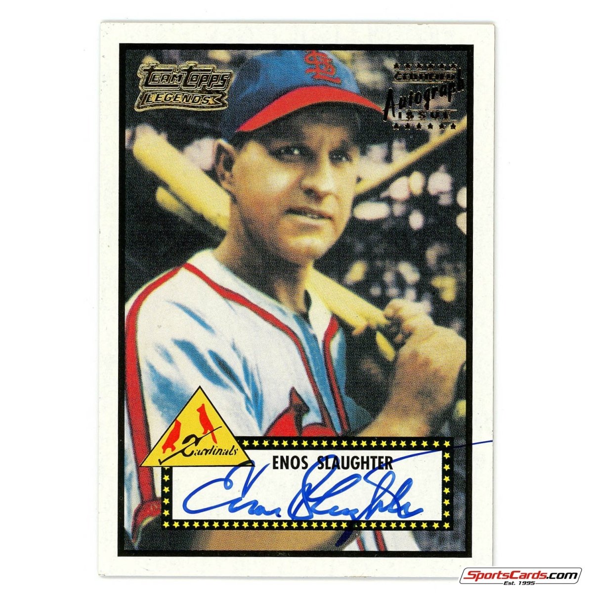 2001 Topps Team Topps Legends Enos Slaughter 1952 Topps Reprint Auto #TT36R