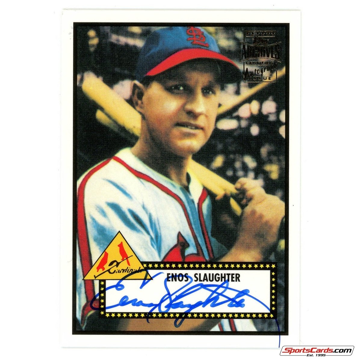 2001 Topps Archives Enos Slaughter 1952 Topps Reprint Auto #29