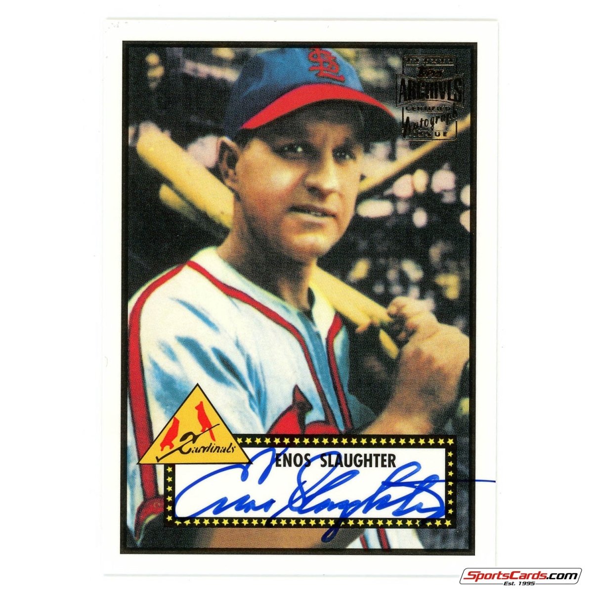 2001 Topps Archives Enos Slaughter 1952 Topps Reprint Auto #29