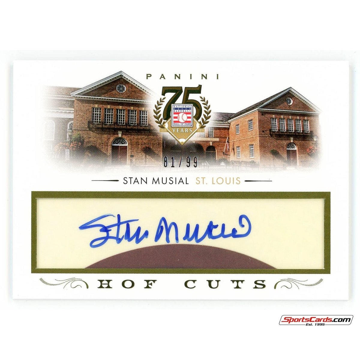 2014 Panini Hall of Fame Baseball Stan Musial HOF Cuts Auto /99