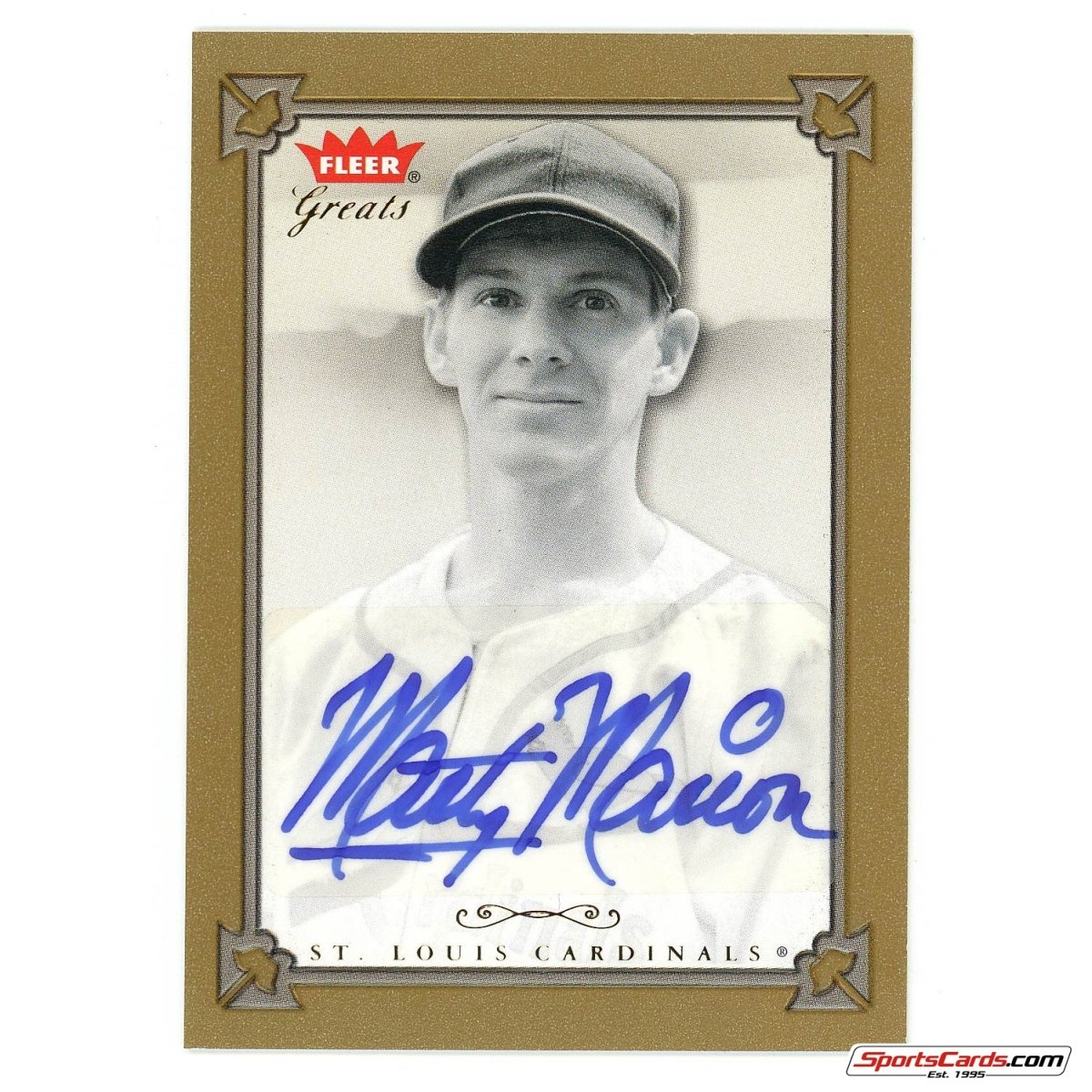 2004 Fleer Greats of the Game Autograph Marty Marion GBA-MM