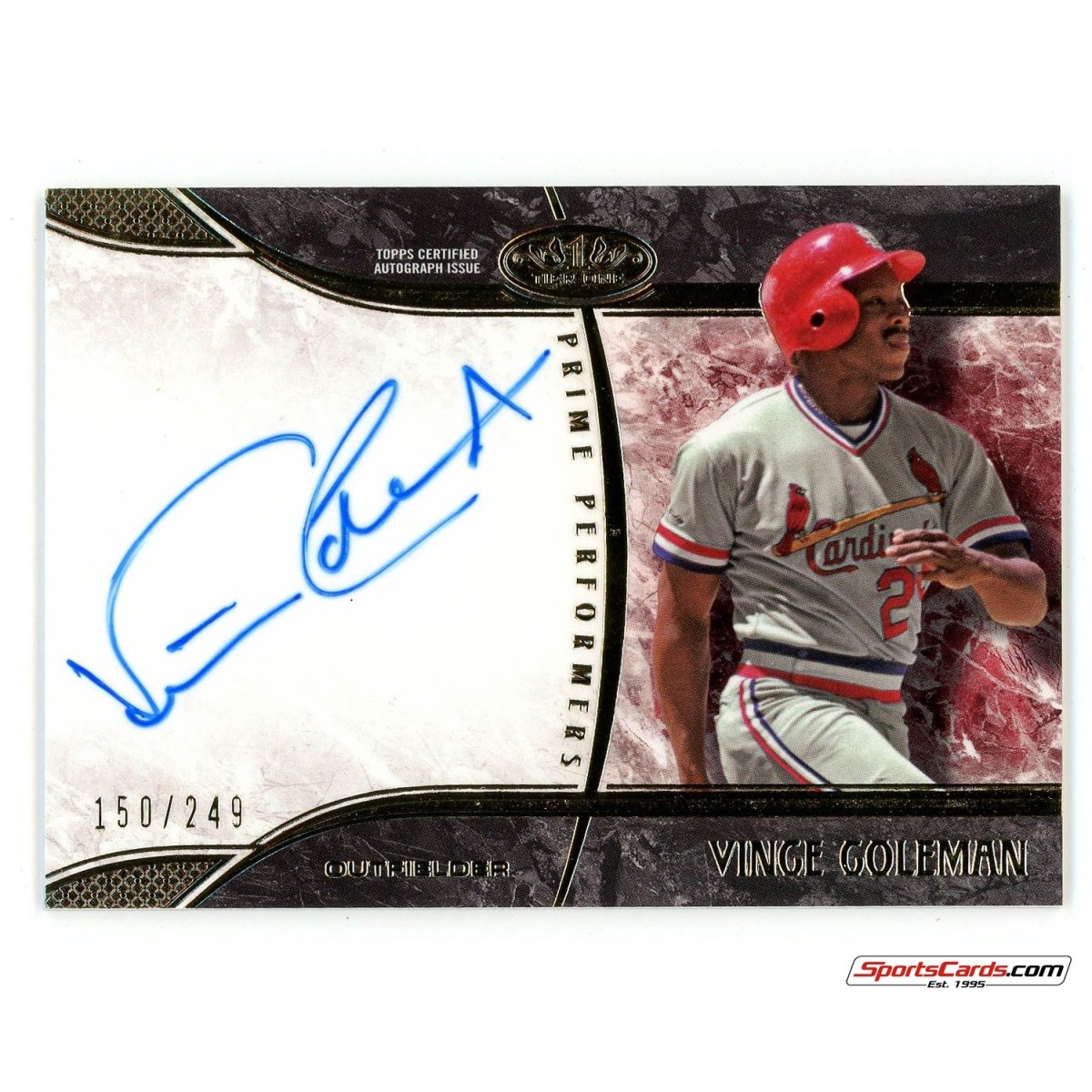 2016 Topps Tier One Prime Performers Vince Coleman Auto /249