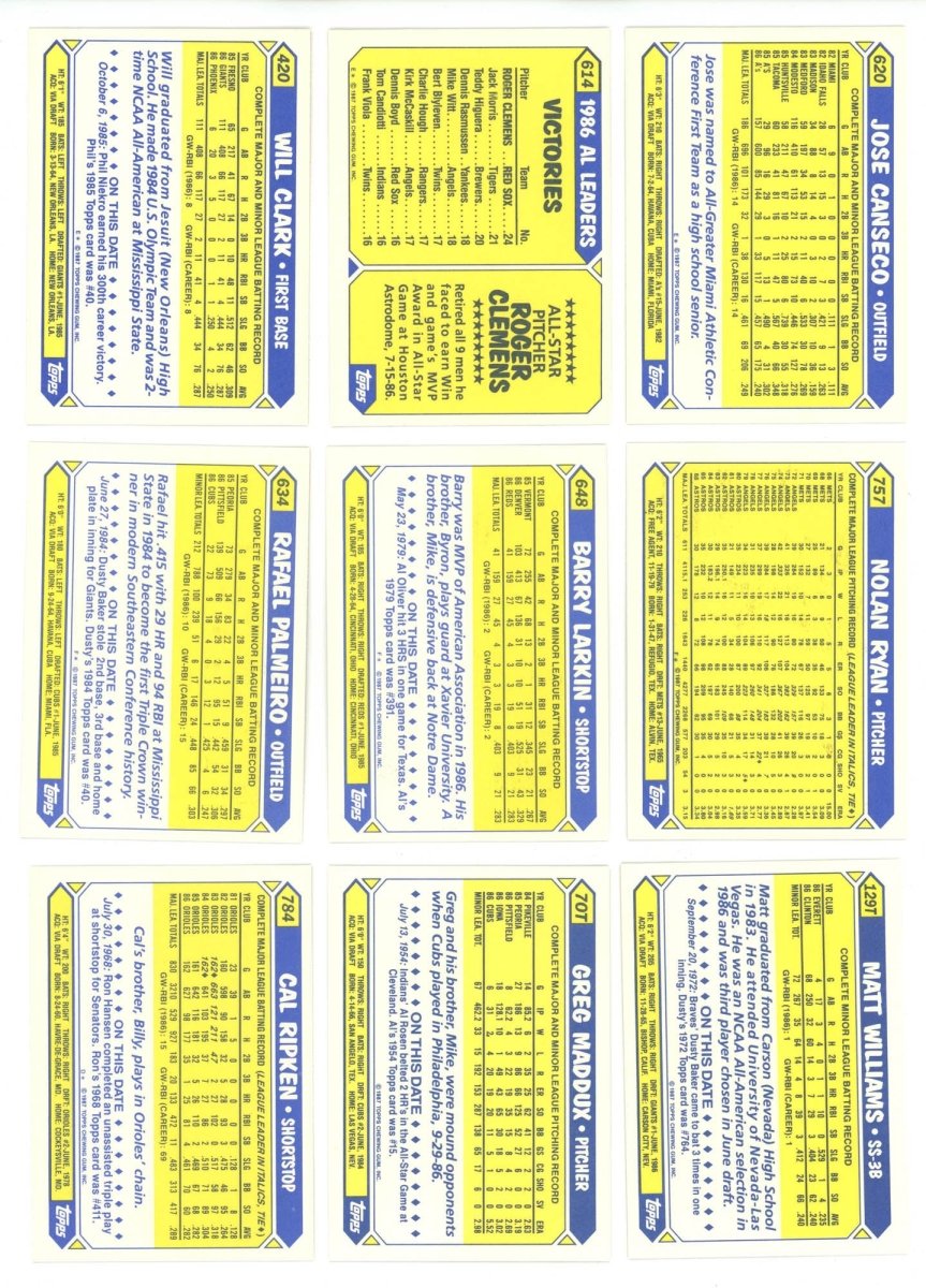 1987 TOPPS TIFFANY BASEBALL COMPLETE SET BREAK - 31 CARDS PER BOX! 2 HOFERS PER BOX!