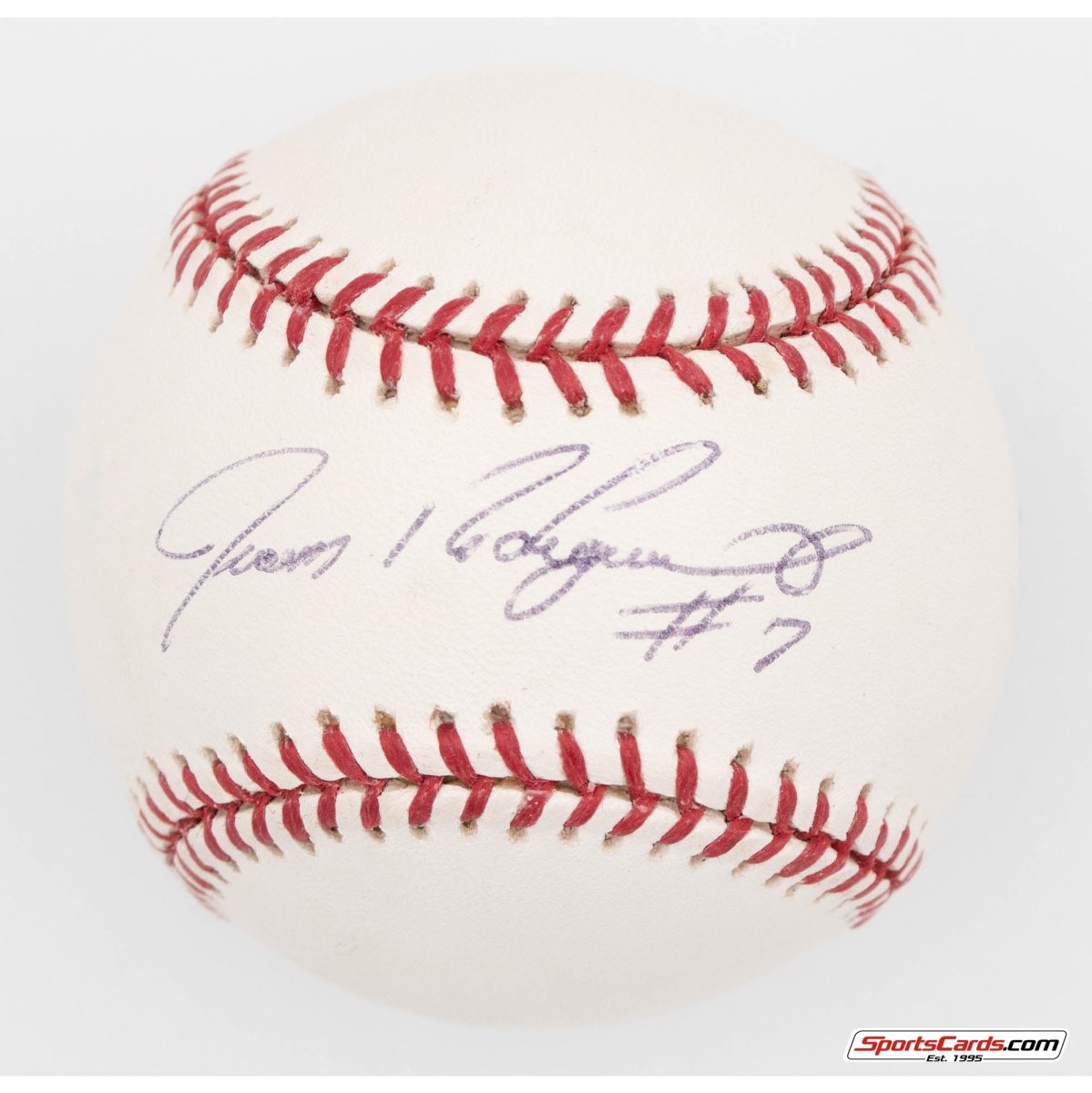 Ivan Rodriguez "#7" Single Signed Autographed Baseball BAS