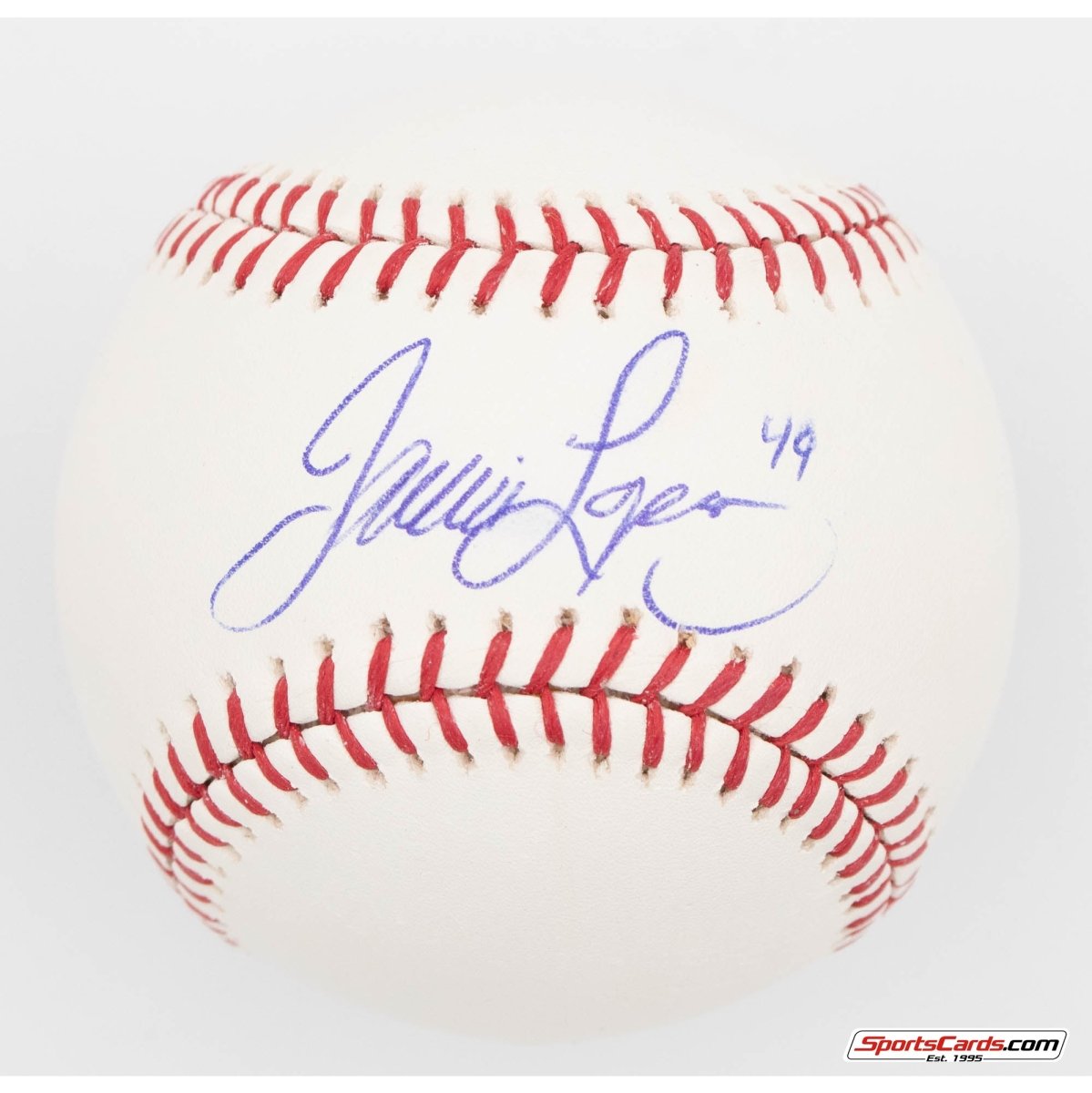 Javier Lopez "49" Single Signed Autographed Baseball BAS