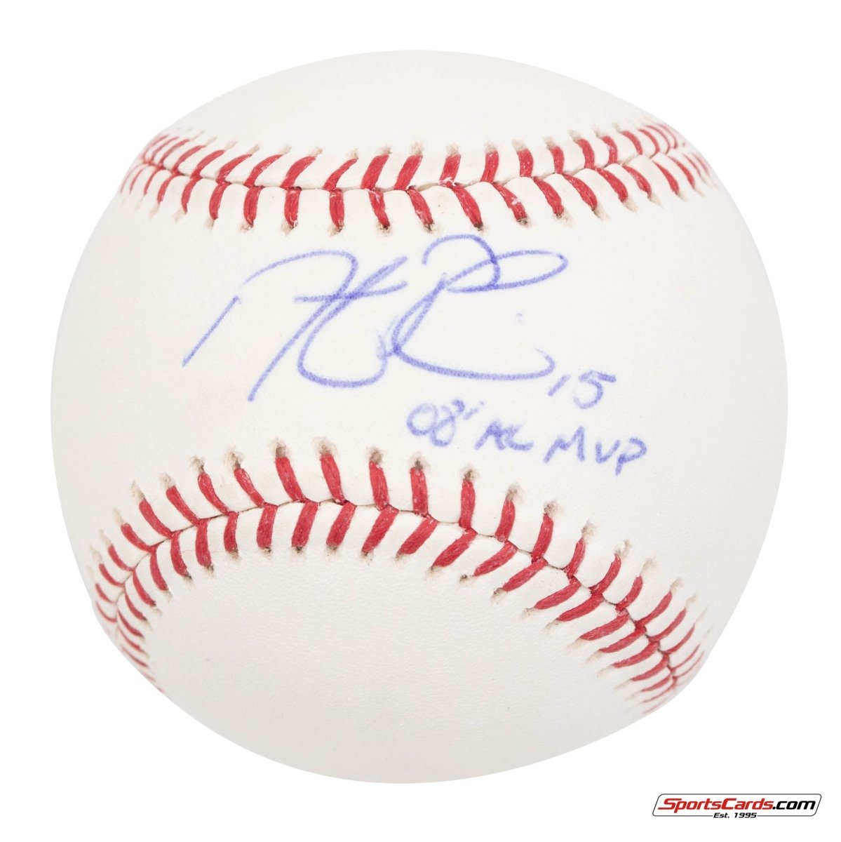 Dustin Pedroia "15 08' AL MVP" Single Signed Autographed Baseball BAS