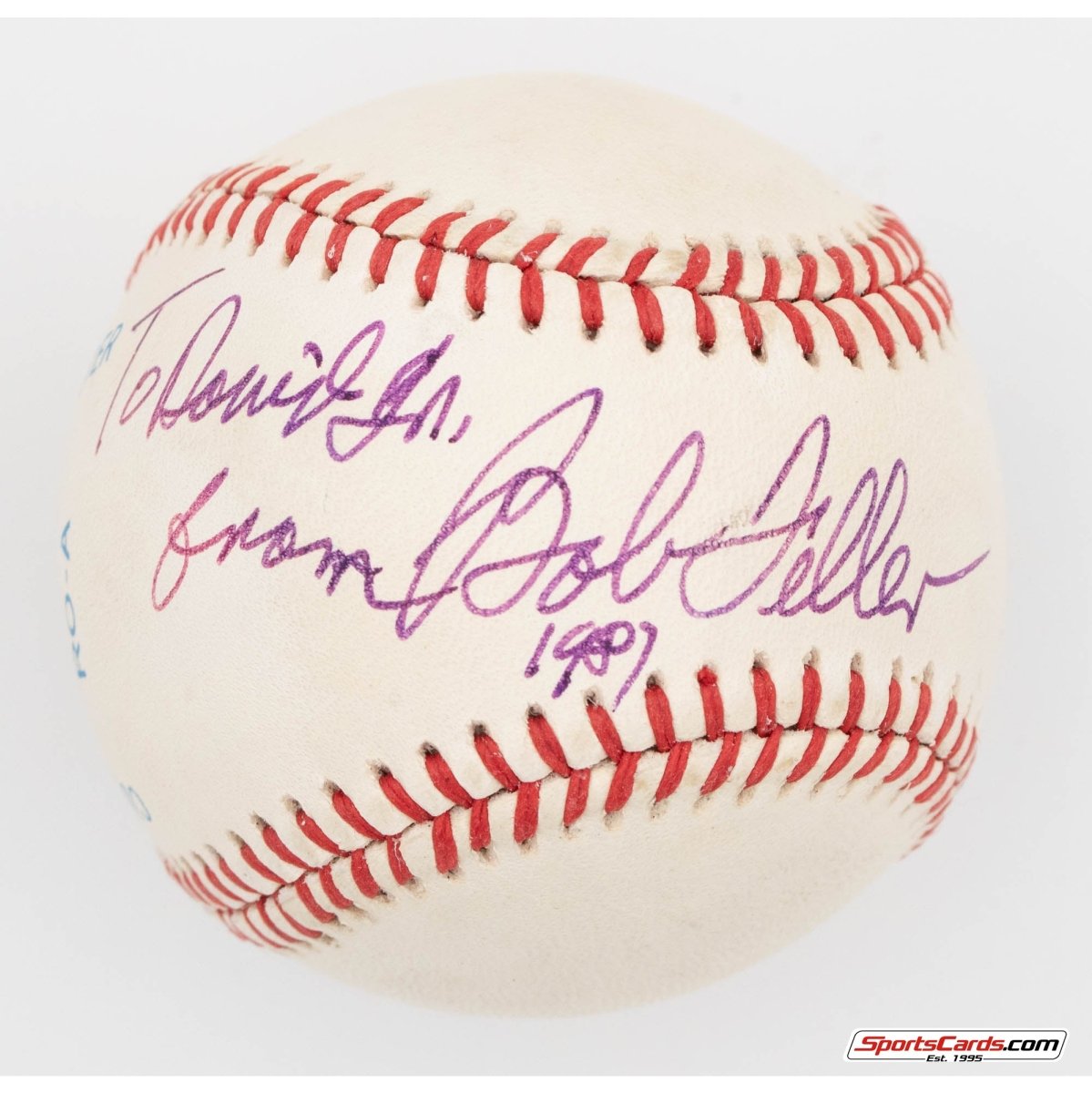 Bob Feller Single Signed Autographed Baseball BAS