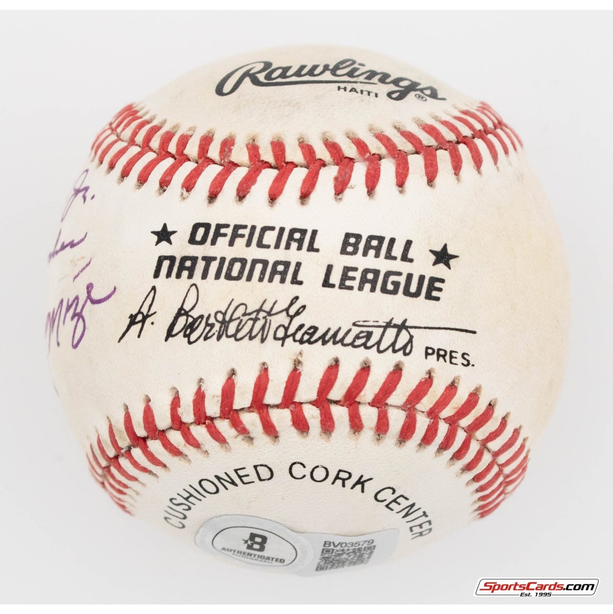 Johnny Mize Single Signed Autographed Baseball BAS